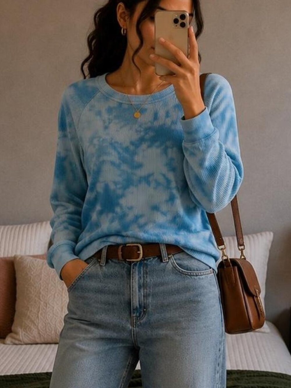 Sonoma Goods For Life Tie-Dye Waffle Knit Top
